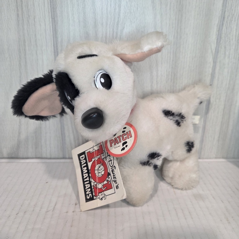Mattel 1991 101 Dalmatians Patch Stuffed Plush Toys Disney Dog VTG 10"